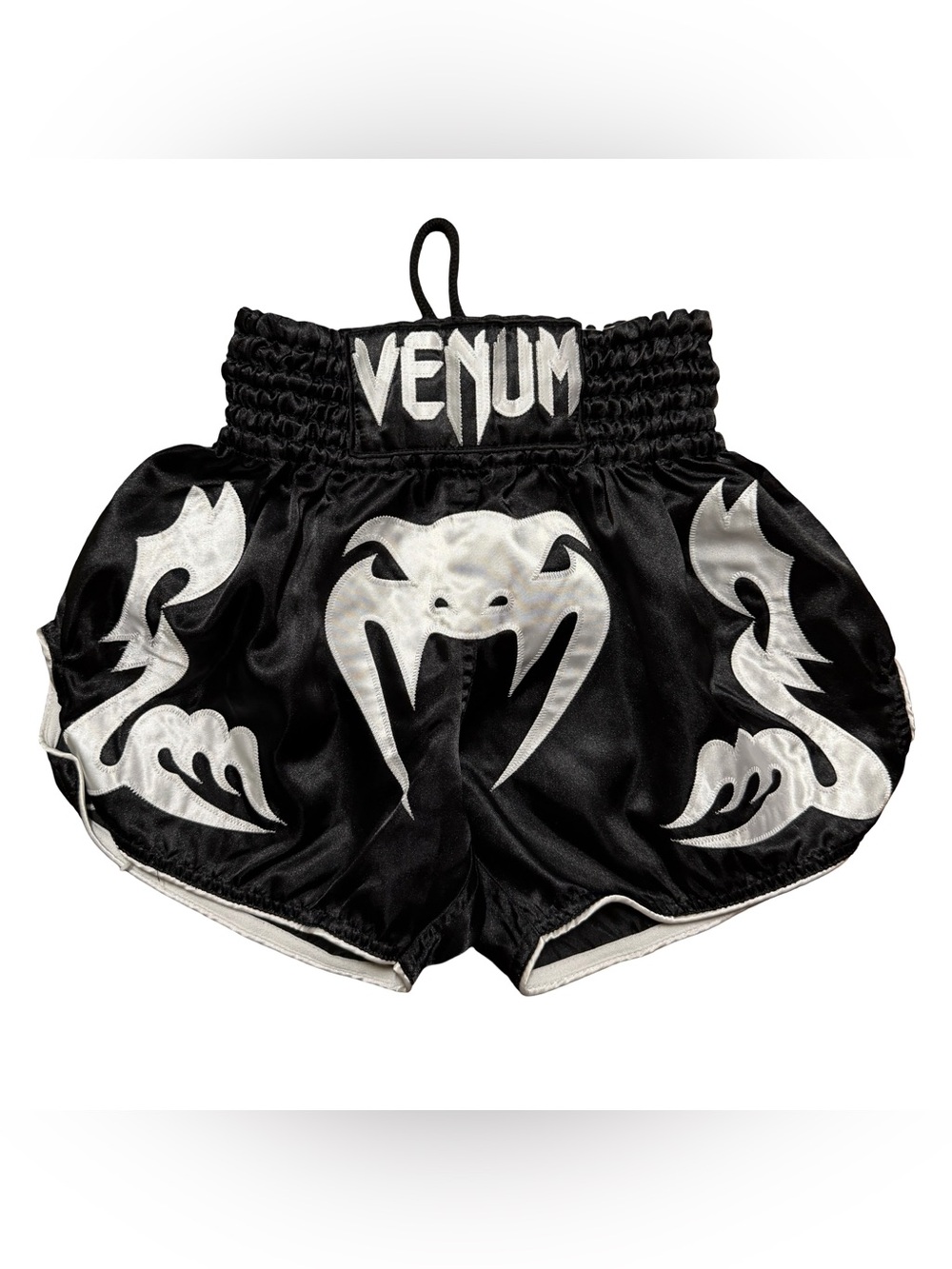 Mens Y2K Venum Mixed Martial Arts Sport Embroidered Black Shorts Size S